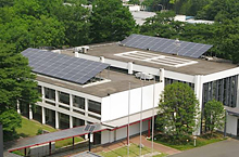 Photovoltaic panels on the main administrative building at Wako