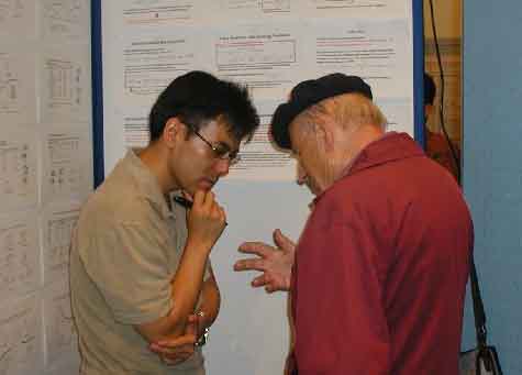Walter Kohn教授と常田（密度汎関数法DFT2005会議＠ブリュッセル）